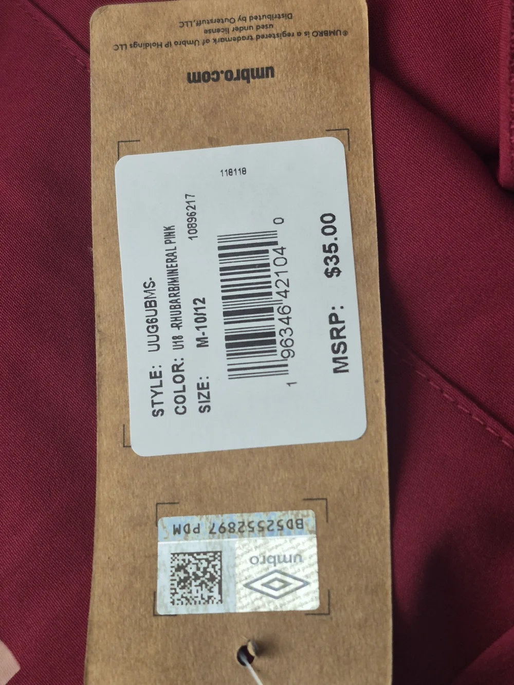 Umbro women maroon